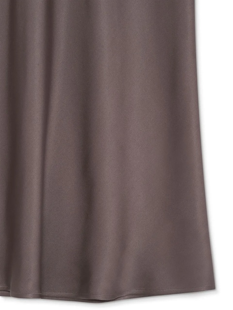 ANINE BING Bar fluted silk-satin midi skirt - Brown - zdjęcie produktu nr 1