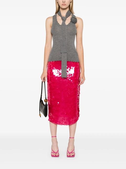 Blumarine floral-appliqué knitted tank top - Grey - zdjęcie produktu nr 2