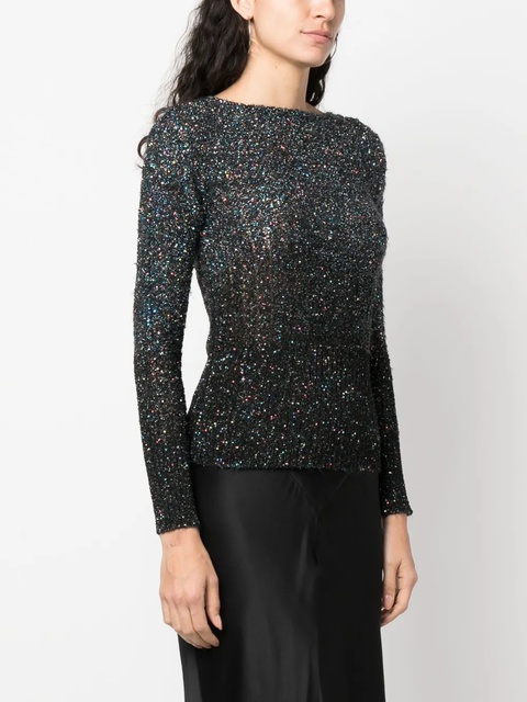 Maison Margiela sequin-embellished knitted jumper - Blue - zdjęcie produktu nr 2