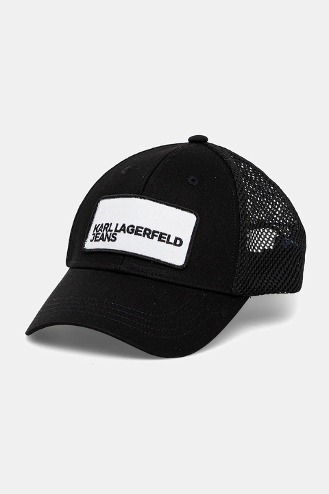 Karl Lagerfeld Jeans czapka z daszkiem kolor czarny z aplikacją A2M33089 - zdjęcie produktu nr 2