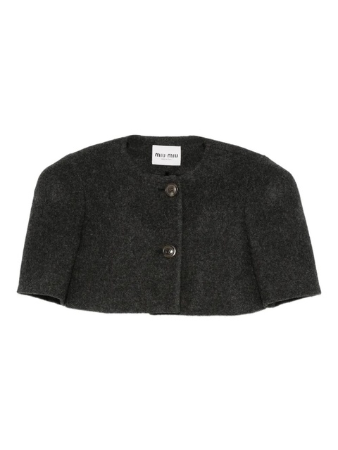 Miu Miu wool cropped jacket - Grey - zdjęcie produktu nr 1