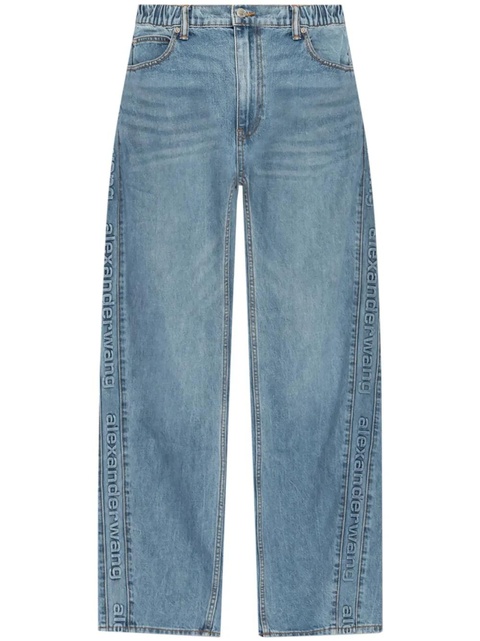 Alexander Wang logo-embossed boyfriend jeans - Blue - zdjęcie produktu nr 1