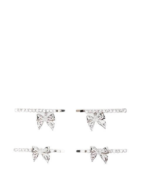 Alessandra Rich bow-embellished hair clips - Silver - zdjęcie produktu nr 1