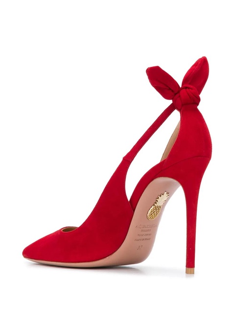 Aquazzura 105mm bow tie pumps - Red - zdjęcie produktu nr 2
