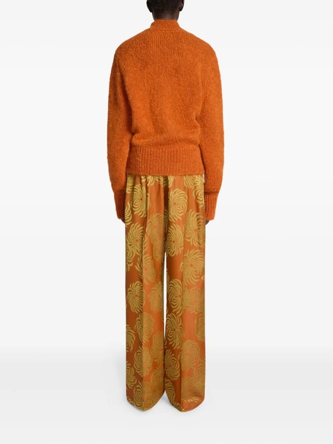 DRIES VAN NOTEN elasticated floral trousers - Orange - zdjęcie produktu nr 2