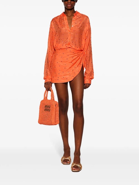 Oséree crystal-embellished mini skirt - Orange - zdjęcie produktu nr 2