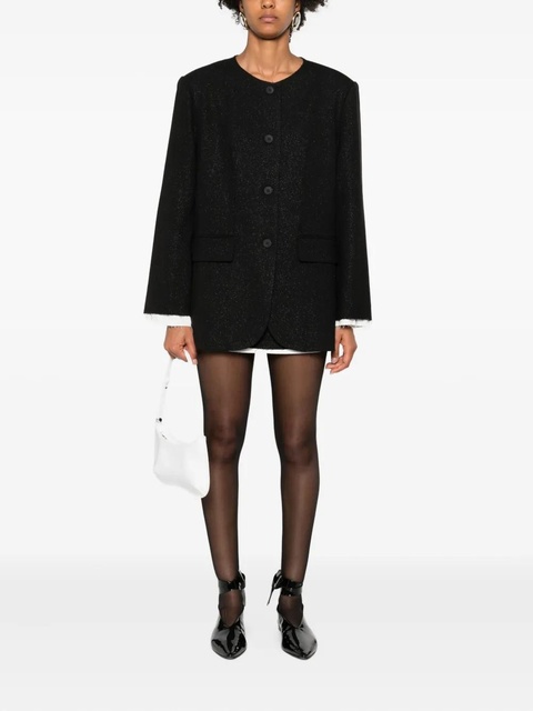 Eleh frayed-hem button blazer - Black - zdjęcie produktu nr 1