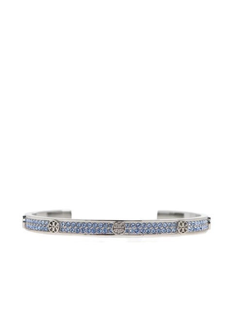 Tory Burch rhinestone-embellished logo bracelet - Silver - zdjęcie produktu nr 1