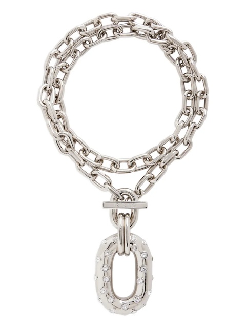 Rabanne Iconic XL chain-link crystal-embellished necklace - Silver - zdjęcie produktu nr 1