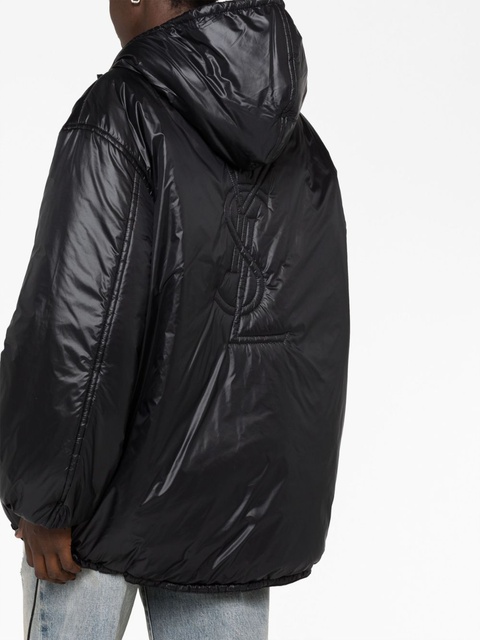 Saint Laurent Cassandre padded hooded jacket - Black - zdjęcie produktu nr 2