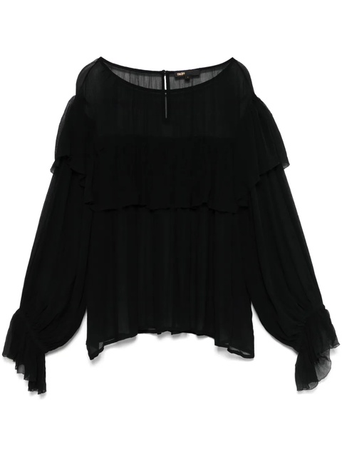 Maje semi-sheer blouse - Black - zdjęcie produktu nr 1