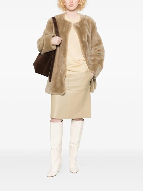 TOTEME paneled leather skirt - Neutrals - zdjęcie produktu nr 2
