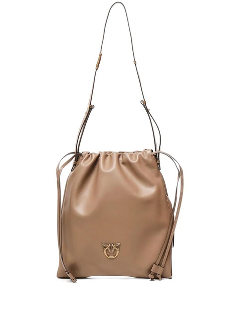 PINKO drawstring leather shoulder bag - Brown - zdjęcie produktu nr 1