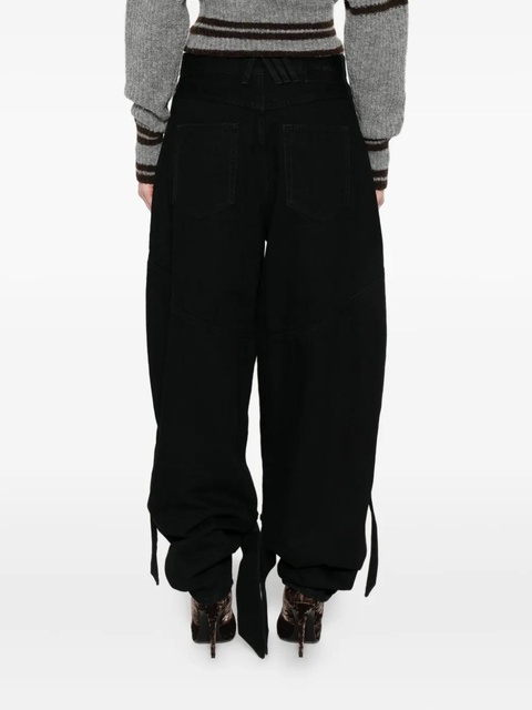 The Attico tie-detail panelled jeans - Black - zdjęcie produktu nr 2