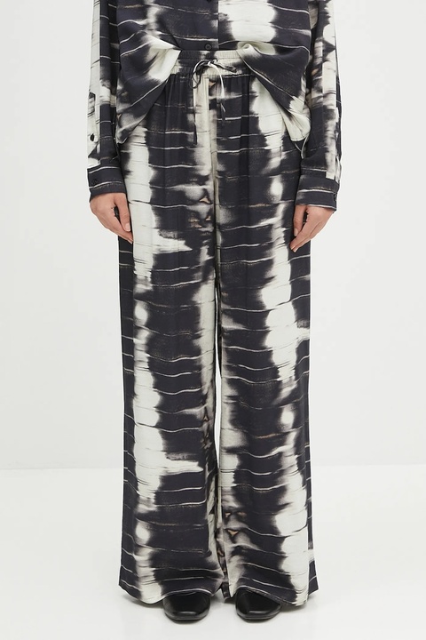 Samsoe Samsoe spodnie Saneem damskie kolor czarny szerokie high waist F24100163 - zdjęcie produktu nr 1