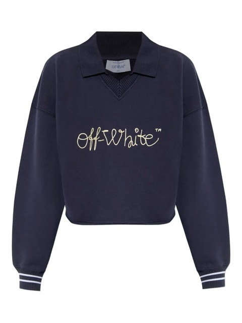 Off-White logo-embroidered polo sweatshirt - Blue - zdjęcie produktu nr 1