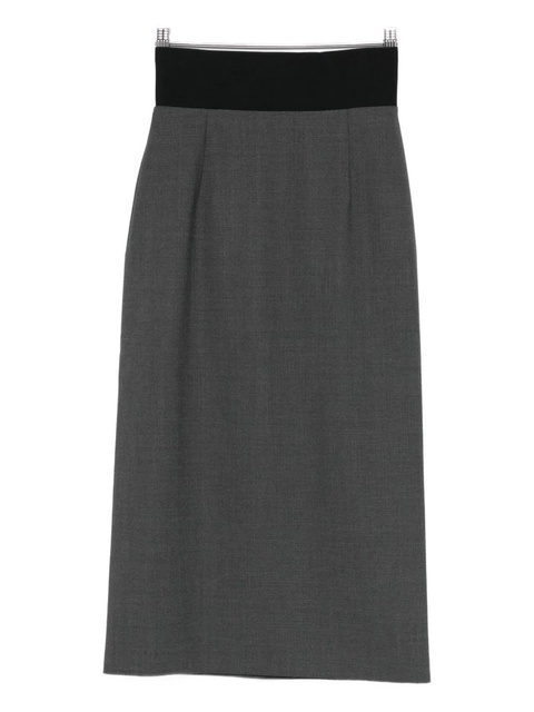 Sportmax contrast-waistband skirt - Grey - zdjęcie produktu nr 1