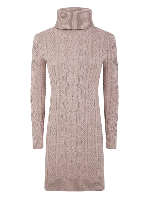 Lauren Ralph Lauren cable-knit turtleneck mini dress - Neutrals - zdjęcie produktu nr 1