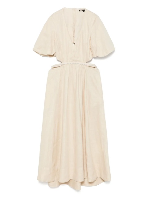 Maje faux-pearl-embellished midi dress - Neutrals - zdjęcie produktu nr 1