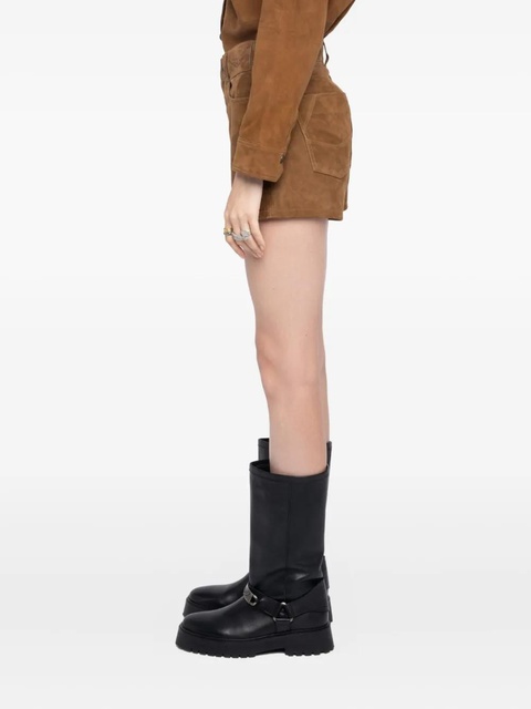 Zadig&Voltaire buckle-fastening suede shorts - Brown - zdjęcie produktu nr 2