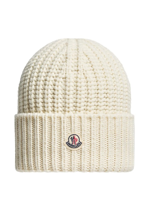 Moncler logo-patch beanie - White - zdjęcie produktu nr 1