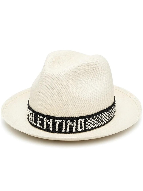 Valentino Garavani logo-band straw hat - Neutrals - zdjęcie produktu nr 1