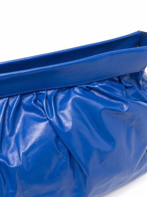 Isabel Marant logo-print ruched leather clutch bag - Blue - zdjęcie produktu nr 2