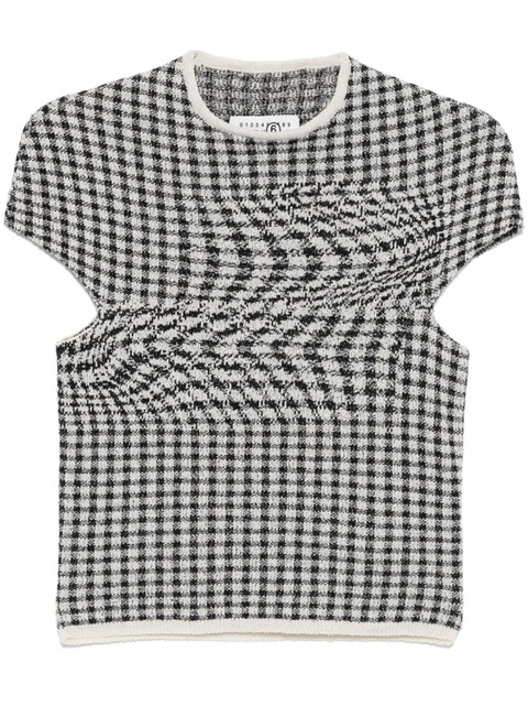 MM6 Maison Margiela checked T-shirt - Black - zdjęcie produktu nr 1