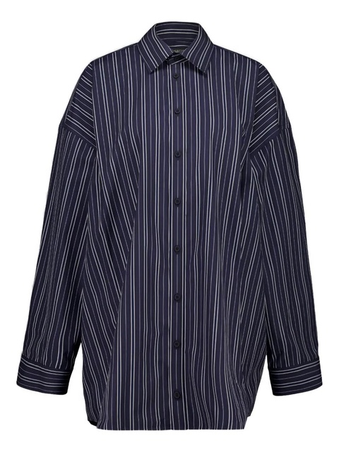 Balenciaga stripe cotton mini shirt dress - Blue - zdjęcie produktu nr 1