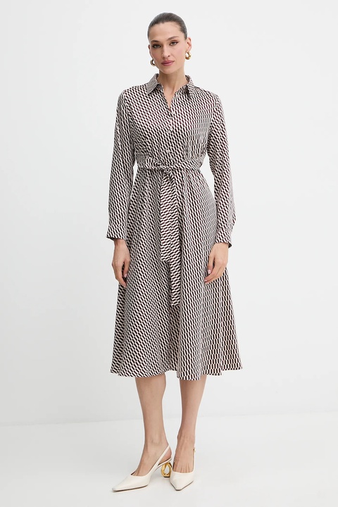 Marella sukienka Emme by Marella kolor bordowy midi rozkloszowana 2525226101200 - zdjęcie produktu nr 1