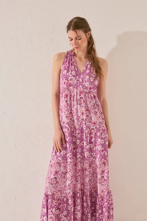 women'secret sukienka kolor fioletowy maxi prosta 4479835 - zdjęcie produktu nr 2