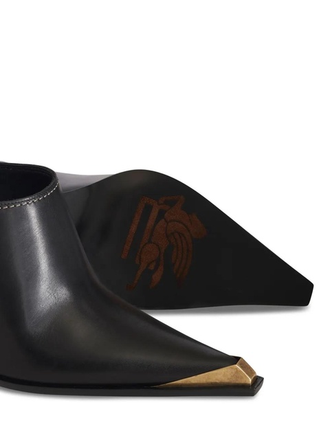 ETRO metallic toe-cap leather mules - Black - zdjęcie produktu nr 2