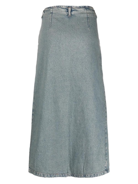 Gimaguas front-slit cotton denim midi skirt - Blue - zdjęcie produktu nr 1
