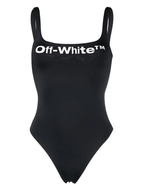 Off-White logo print high-cut swimsuit - Black - zdjęcie produktu nr 1