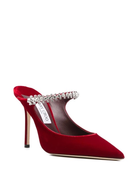 Jimmy Choo Bing 100 crystal-embellished mules - Red - zdjęcie produktu nr 2