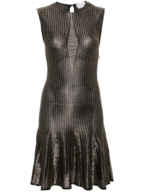 Alexander McQueen metallic-threading flared dress - Black - zdjęcie produktu nr 1