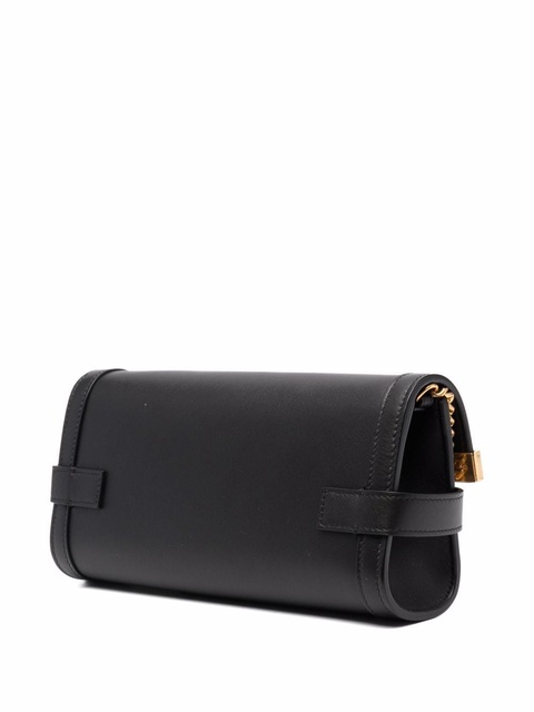 Balmain logo-clasp leather clutch - Black - zdjęcie produktu nr 2