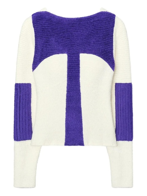 Tory Burch colour-block ribbed sweater - Neutrals - zdjęcie produktu nr 1