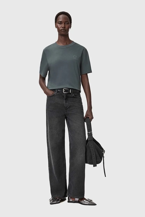 AllSaints t-shirt bawełniany damski kolor szary W220JC - zdjęcie produktu nr 2