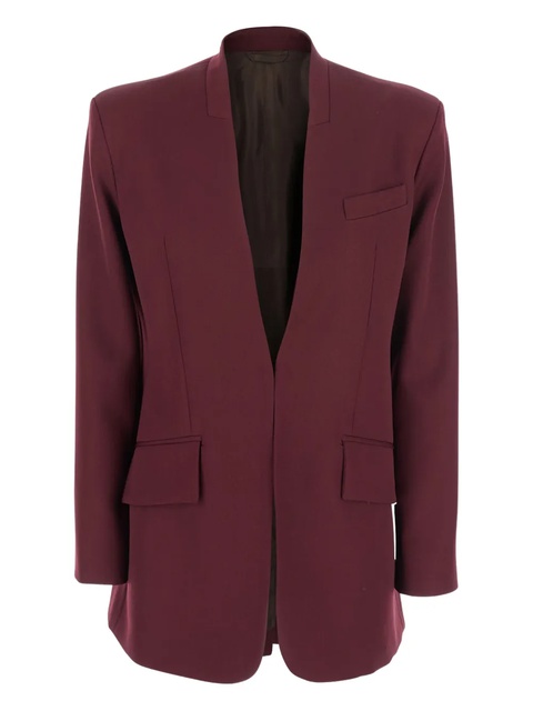 The Attico padded-shoulder gabardine blazer - Red - zdjęcie produktu nr 2
