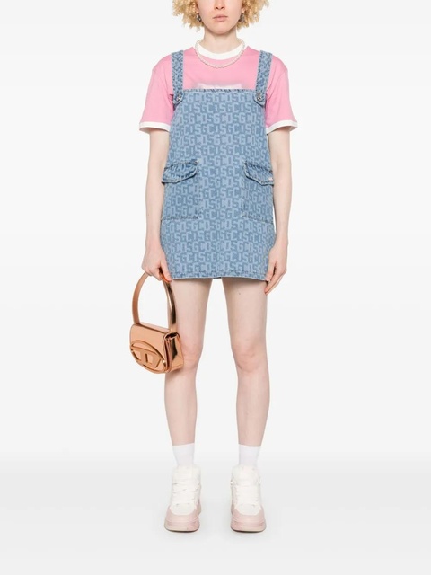 GCDS monogram-print denim mini dress - Blue - zdjęcie produktu nr 2