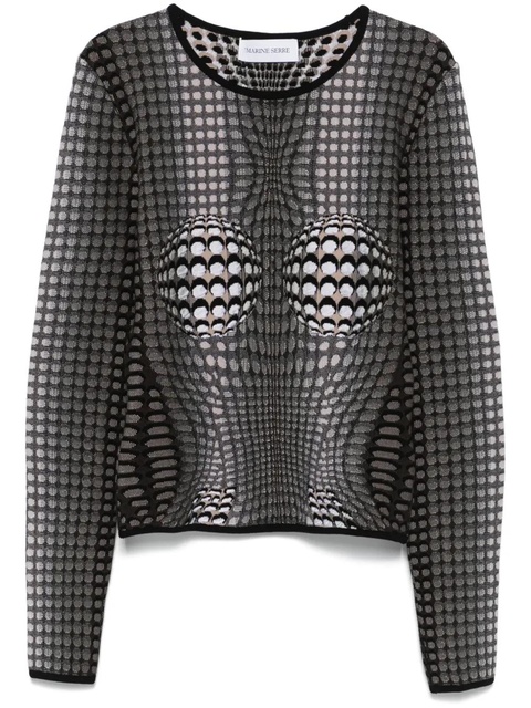 Marine Serre moon jacquard sweater - Grey - zdjęcie produktu nr 1