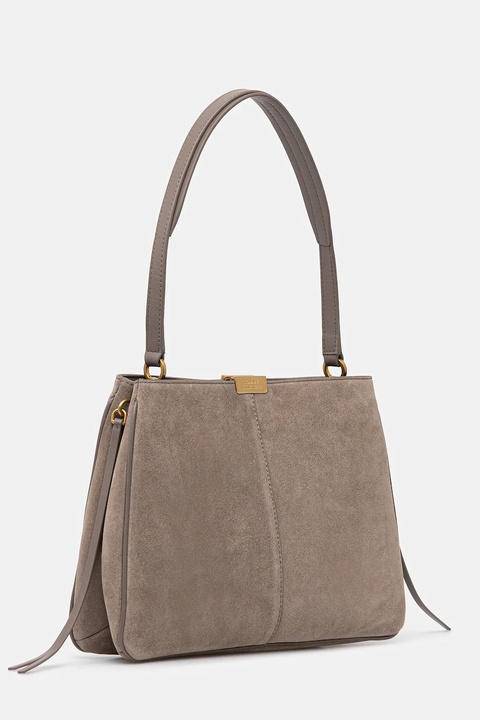 Tommy Hilfiger torebka zamszowa kolor brązowy AW0AW18201 - zdjęcie produktu nr 2