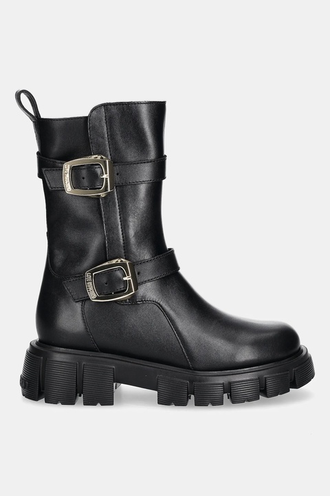 Love Moschino botki skórzane damskie kolor czarny na platformie JA24095G1NIA0000 - zdjęcie produktu nr 2