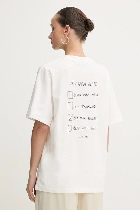 Stine Goya t-shirt bawełniany damski kolor biały SG-PS26-T009-2243P - zdjęcie produktu nr 1