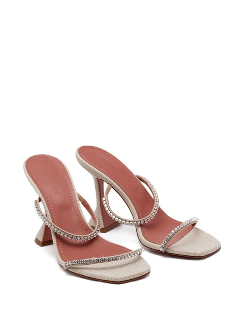 Amina Muaddi 100mm crystal strap sandals - White - zdjęcie produktu nr 2