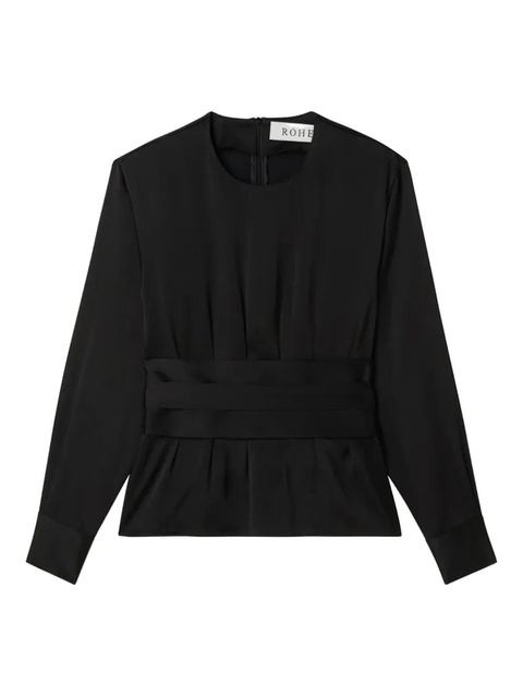 Róhe pleated belted top - 1 BLACK - zdjęcie produktu nr 2