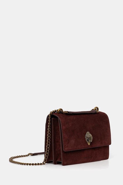 Kurt Geiger London torebka zamszowa SHOREDITCH kolor bordowy 9540454209 - zdjęcie produktu nr 2