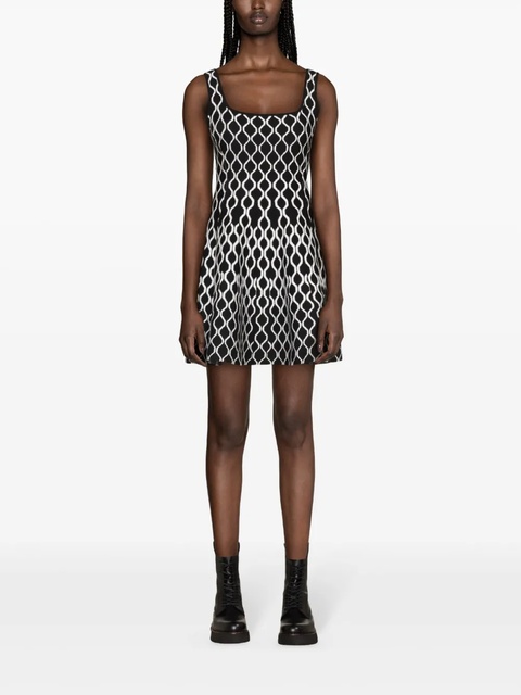 Maje pattern-jacquard flared mini dress - Black - zdjęcie produktu nr 2