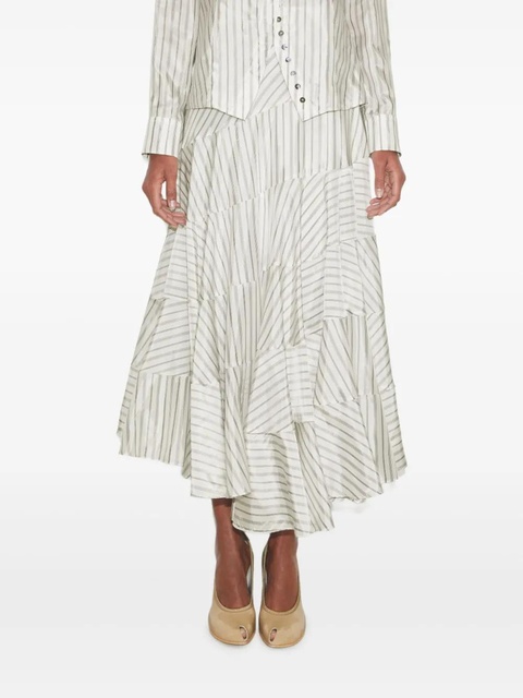 Tory Burch striped-pattern asymmetric skirt - Neutrals - zdjęcie produktu nr 1